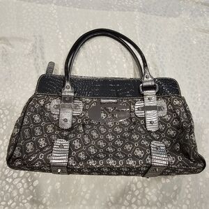 Vintage Guess Handbag - Gray and Silver - VGUC - Monogram